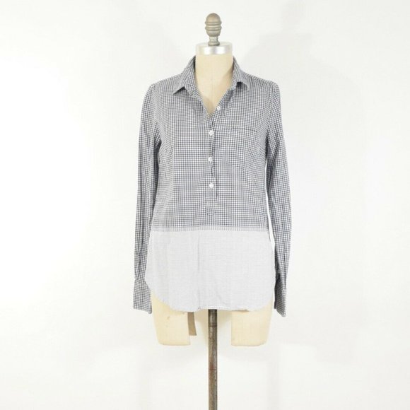 J.Crew Mixed gingham Print Popover Blouse - Picture 5 of 9